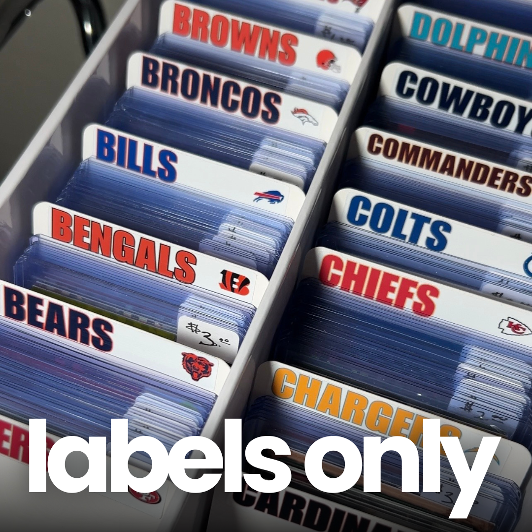 Card Divider Labels ONLY (Choose Sport & Size)